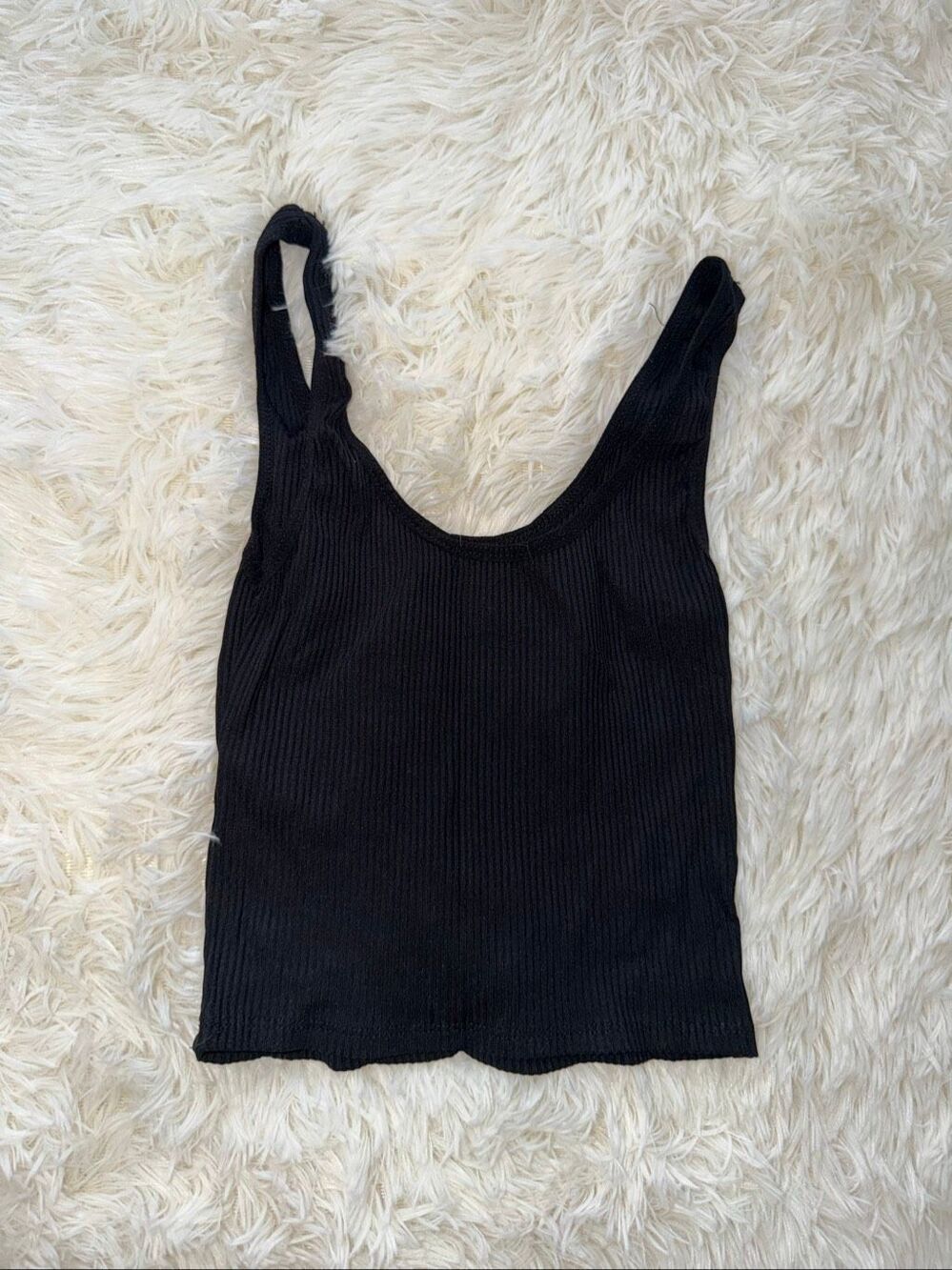 Stradivarius size XS black cropped tank top - Picture 2 of 3